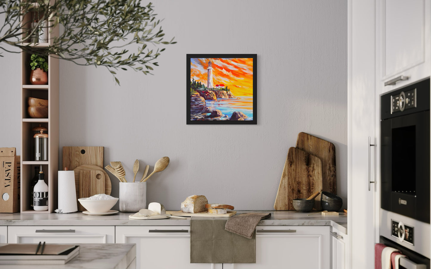 Reproduction on canvas, Cap Desrosiers Lighthouse