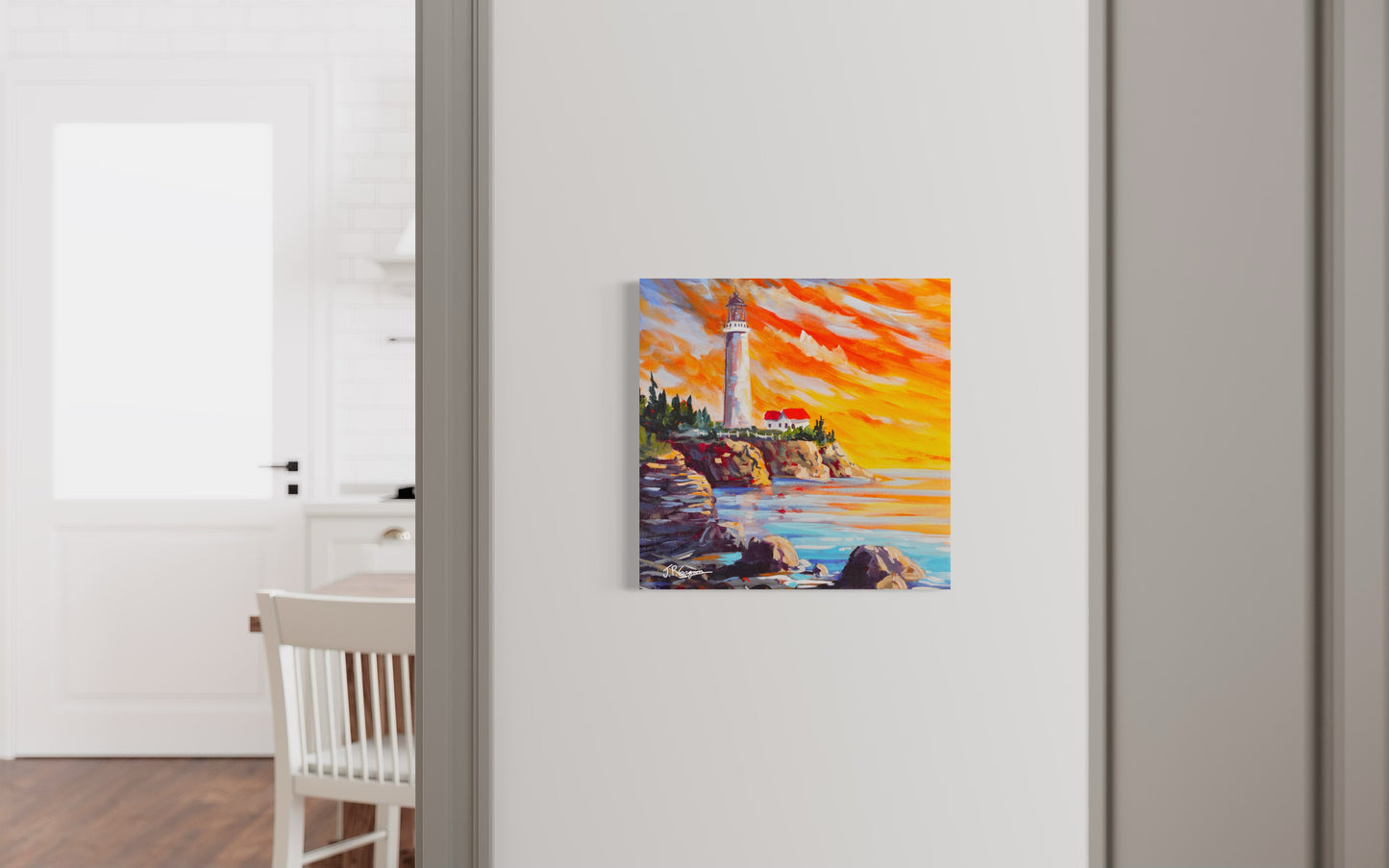 Reproduction on canvas, Cap Desrosiers Lighthouse