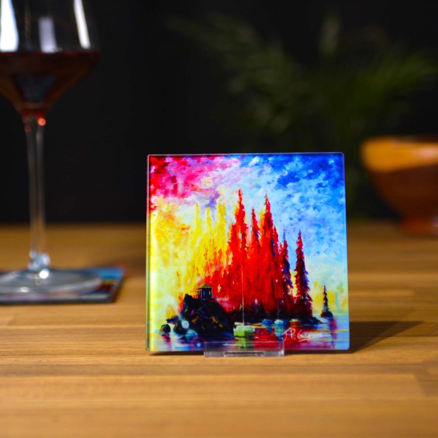 Sous-Verres avec impressions d'arts variées
