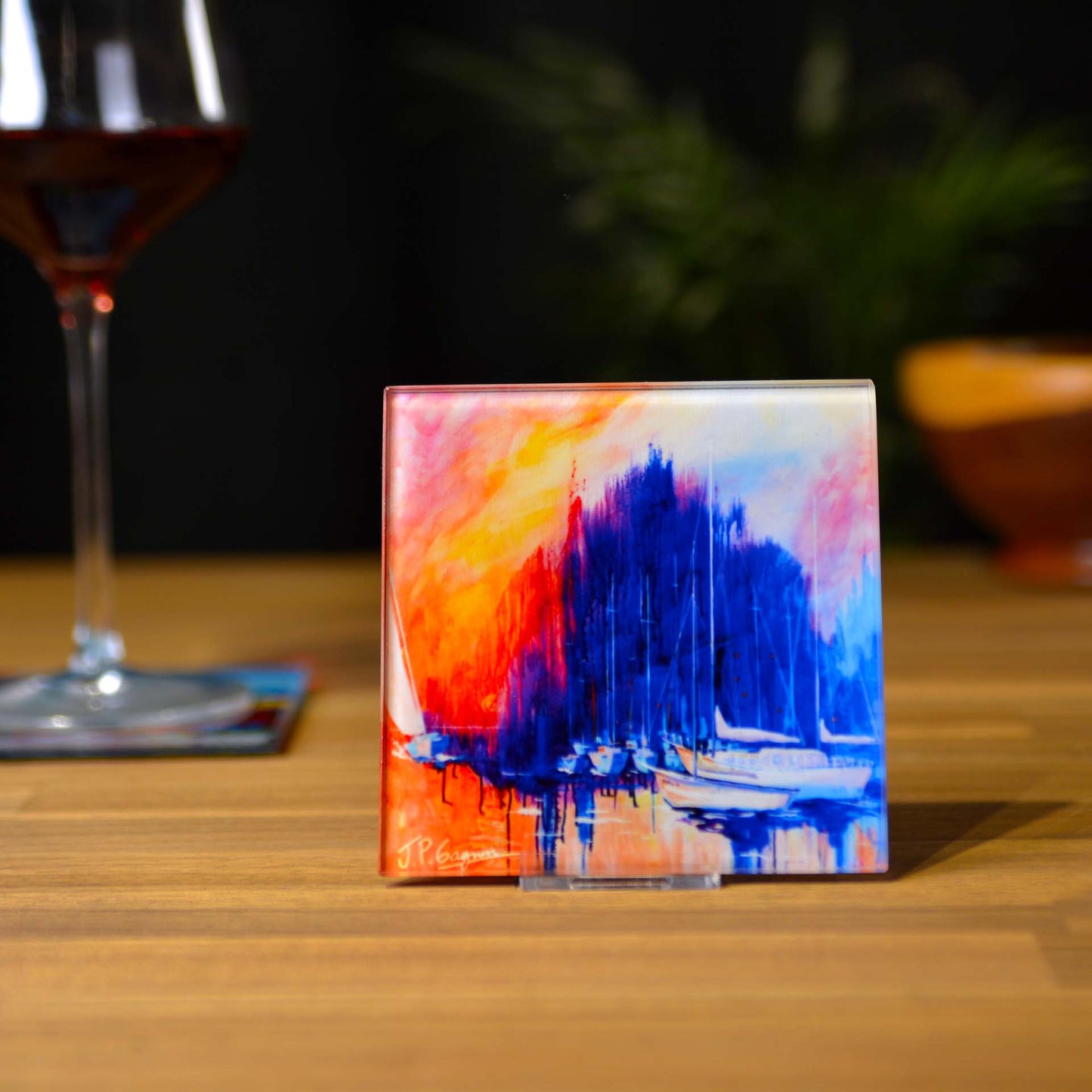 Sous-Verres avec impressions d'arts variées