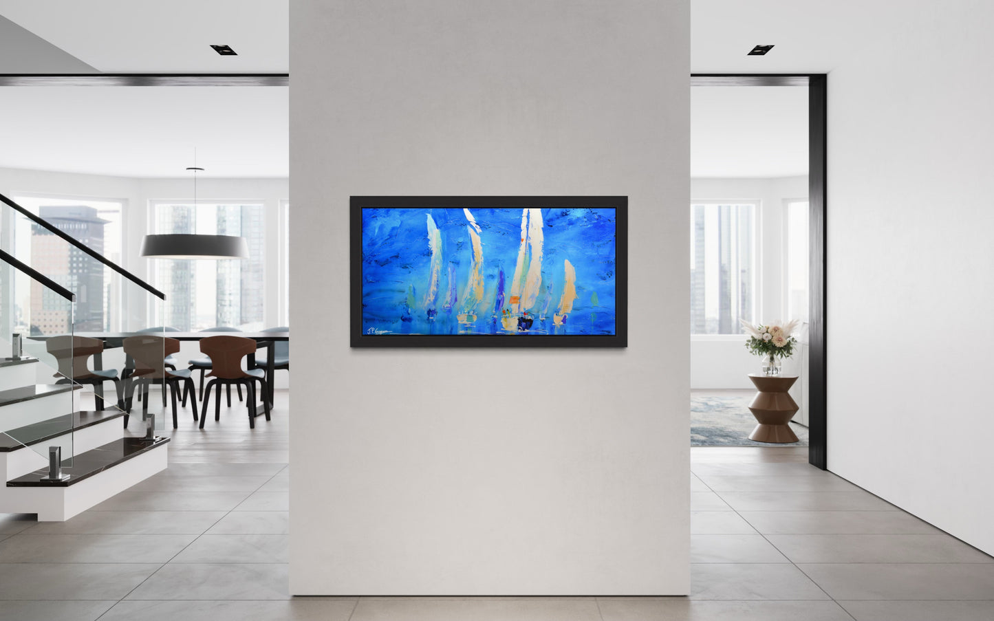 Reproduction, Voiliers fond bleus