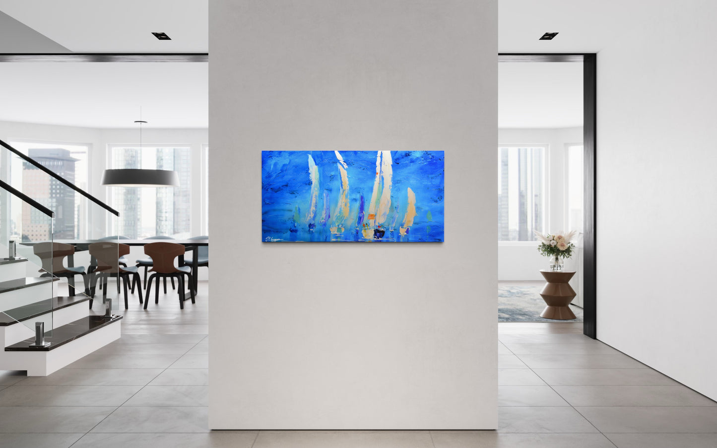Reproduction, Voiliers fond bleus