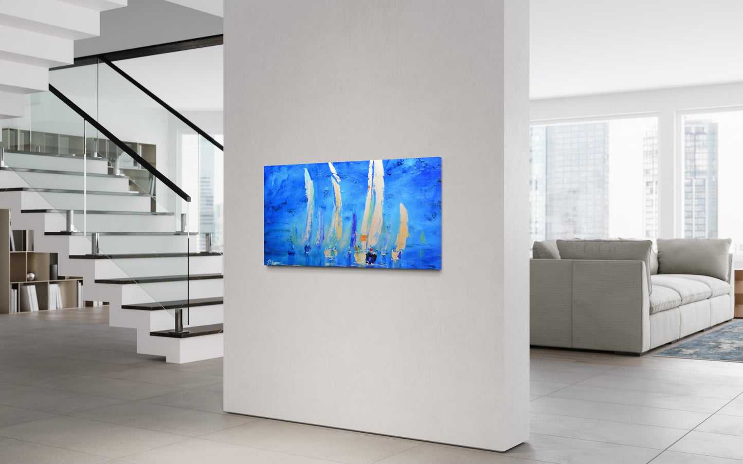 Reproduction, Voiliers fond bleus