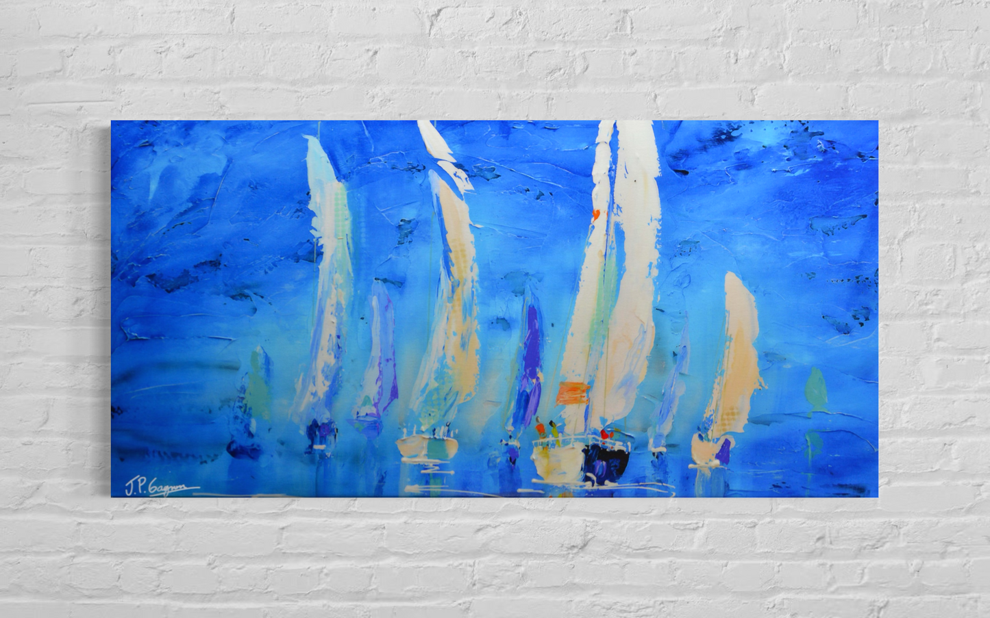 Reproduction, Voiliers fond bleu