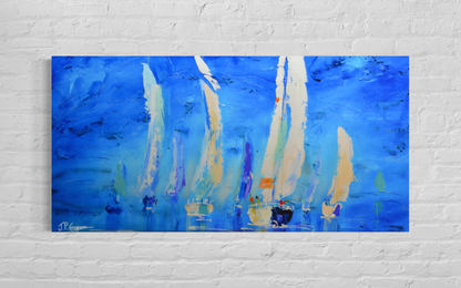 Reproduction, Voiliers fond bleu