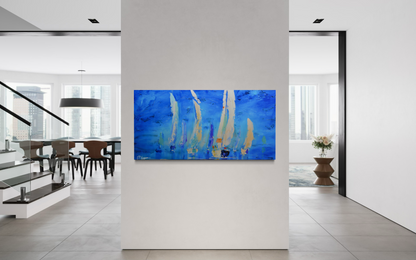 Reproduction, Voiliers fond bleu