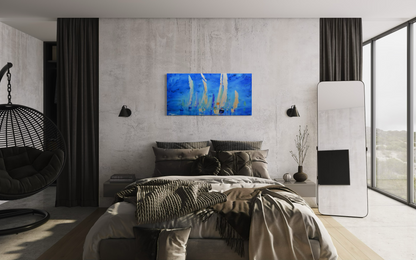 Reproduction, Voiliers fond bleu