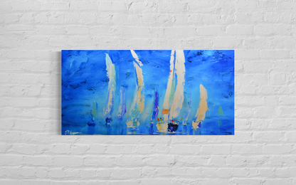 Reproduction, Voiliers fond bleu