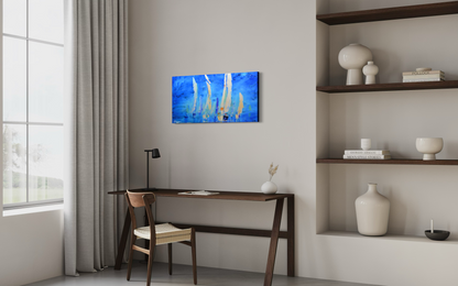 Reproduction, Voiliers fond bleu