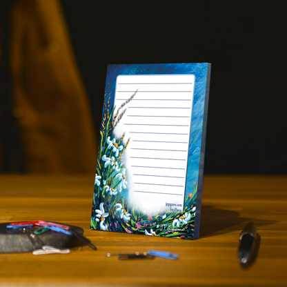 Métis daisy and lighthouse notepad